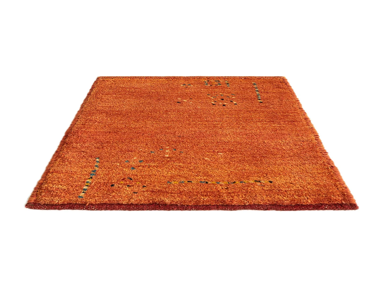 Tapis de laine 45x50 orange Gabbeh