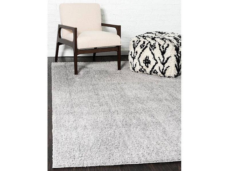 Tapis shaggy 215x305 gris argenté Luzern