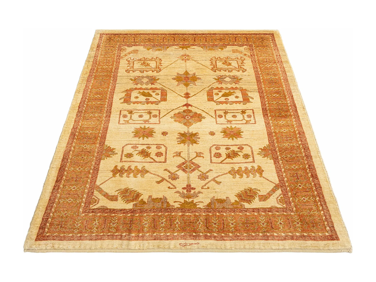 Tapis de laine 110x166 brun Kashkuli