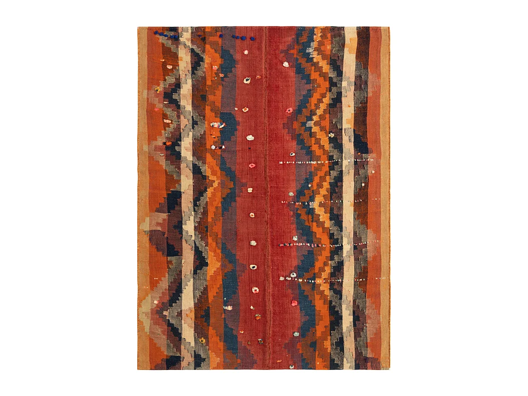 Tapis de laine 135x184 rouge Jajim