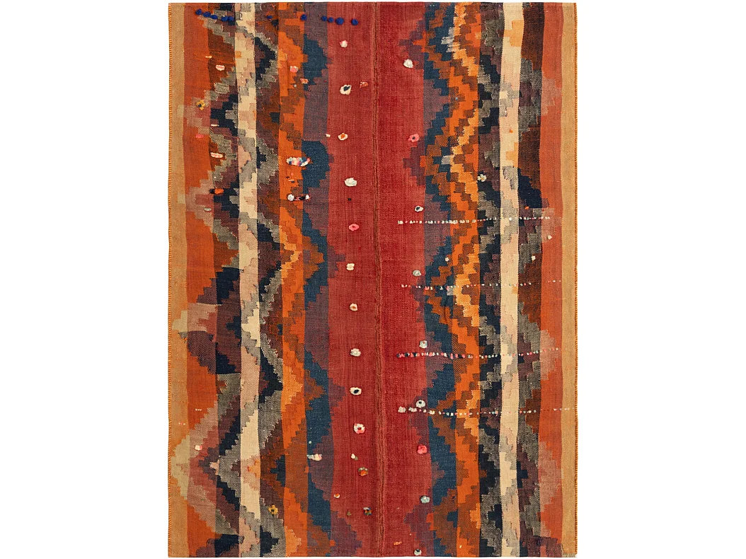 Tapis de laine 135x184 rouge Jajim