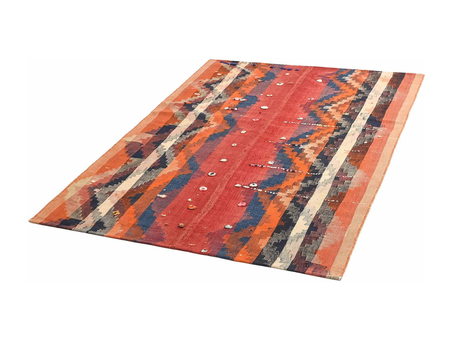 Tapis de laine 135x184 rouge Jajim
