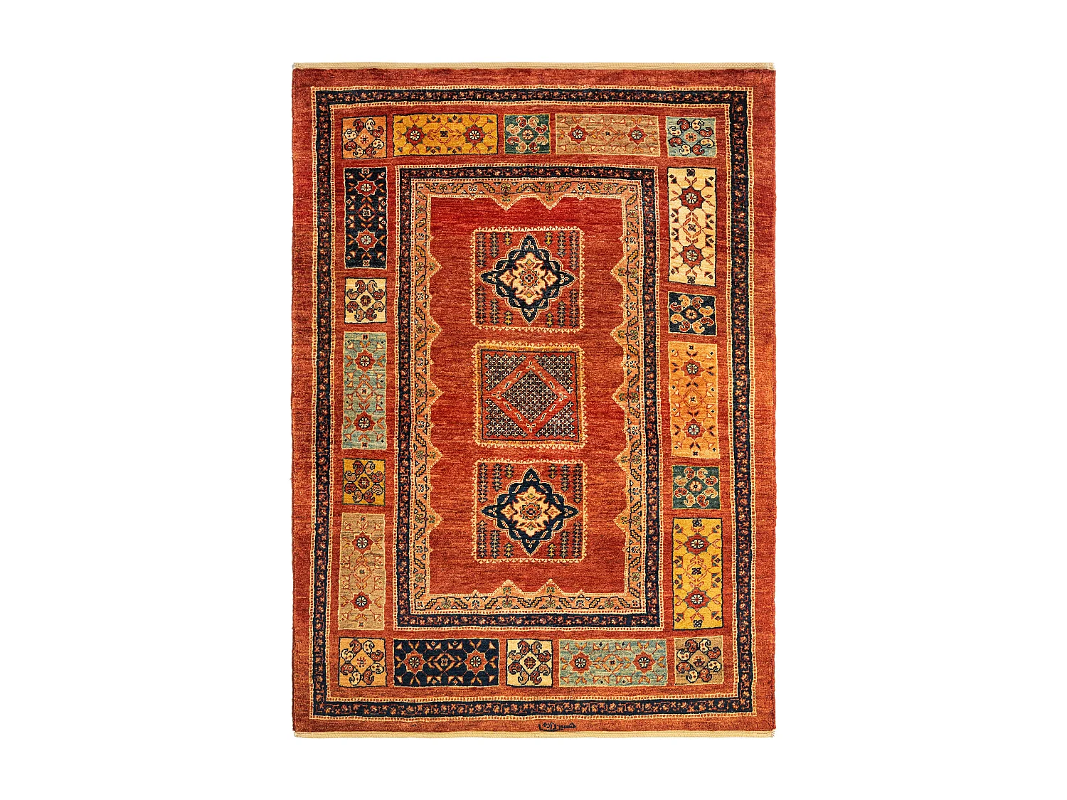 Tapis de laine 108x151 rouge Kashkuli