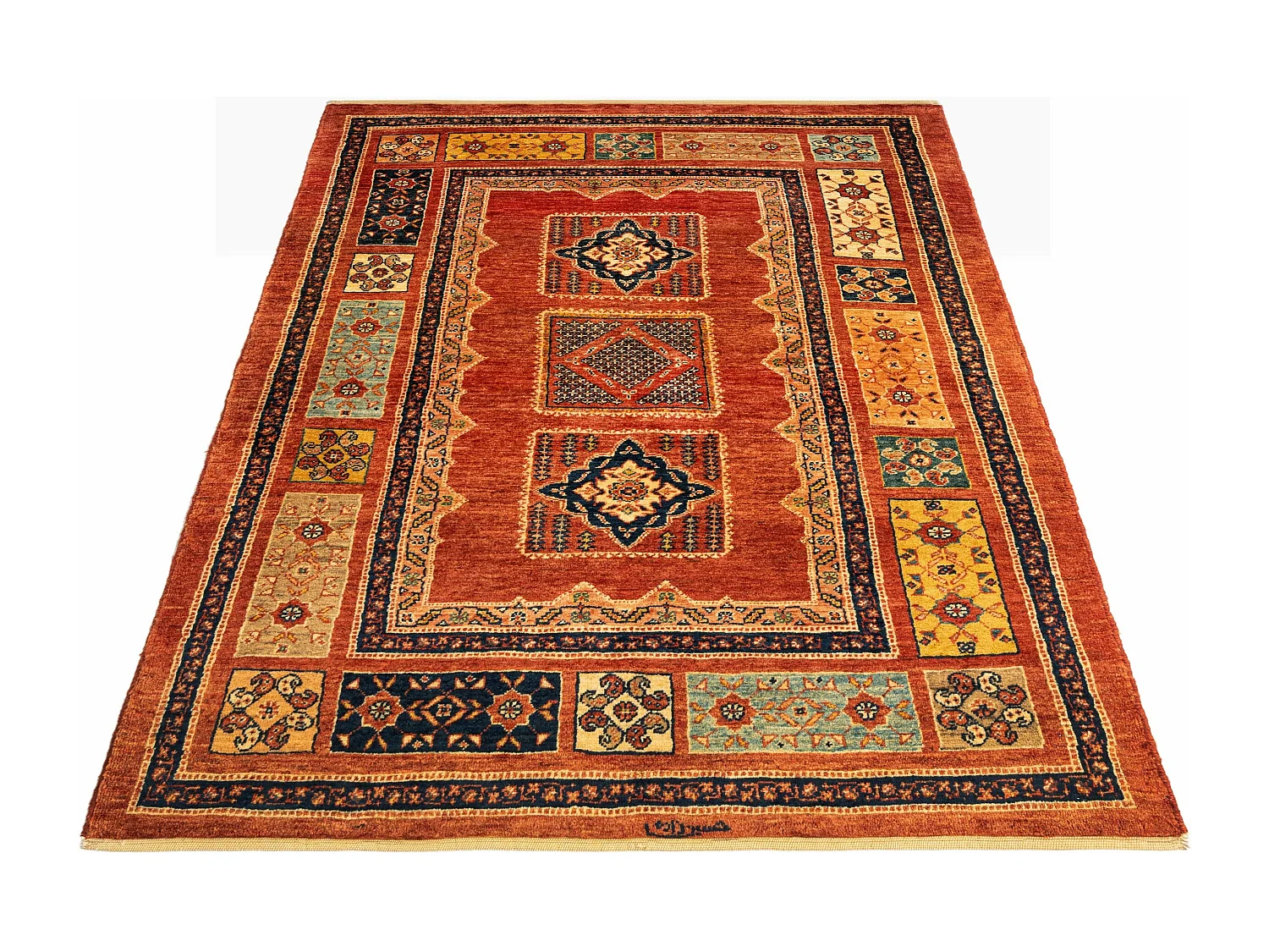 Tapis de laine 108x151 rouge Kashkuli