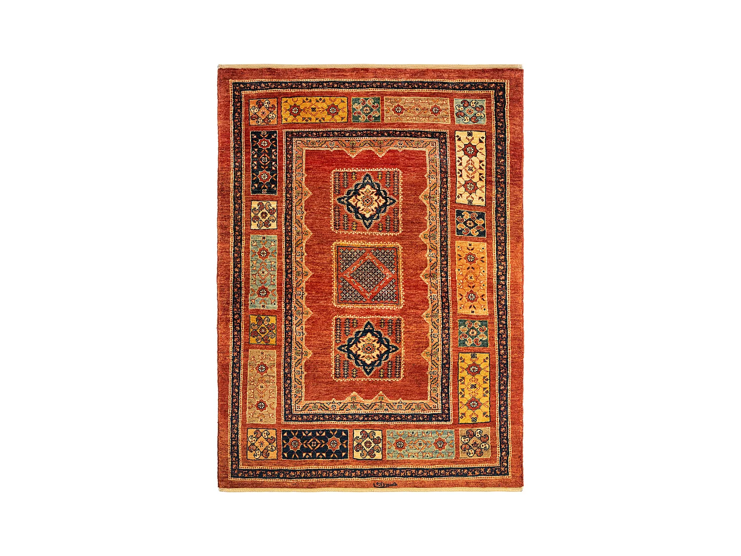 Tapis de laine 108x151 rouge Kashkuli