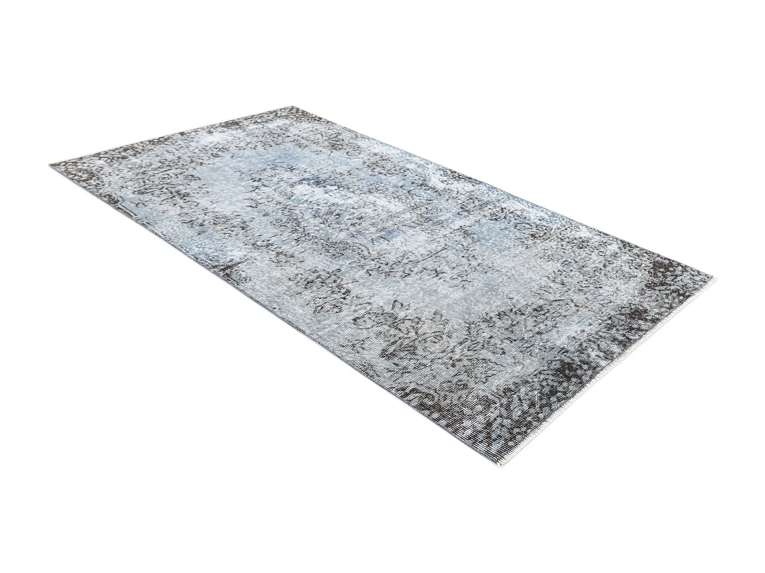 Tappeto in lana 99x216 Blu Ultra Vintage