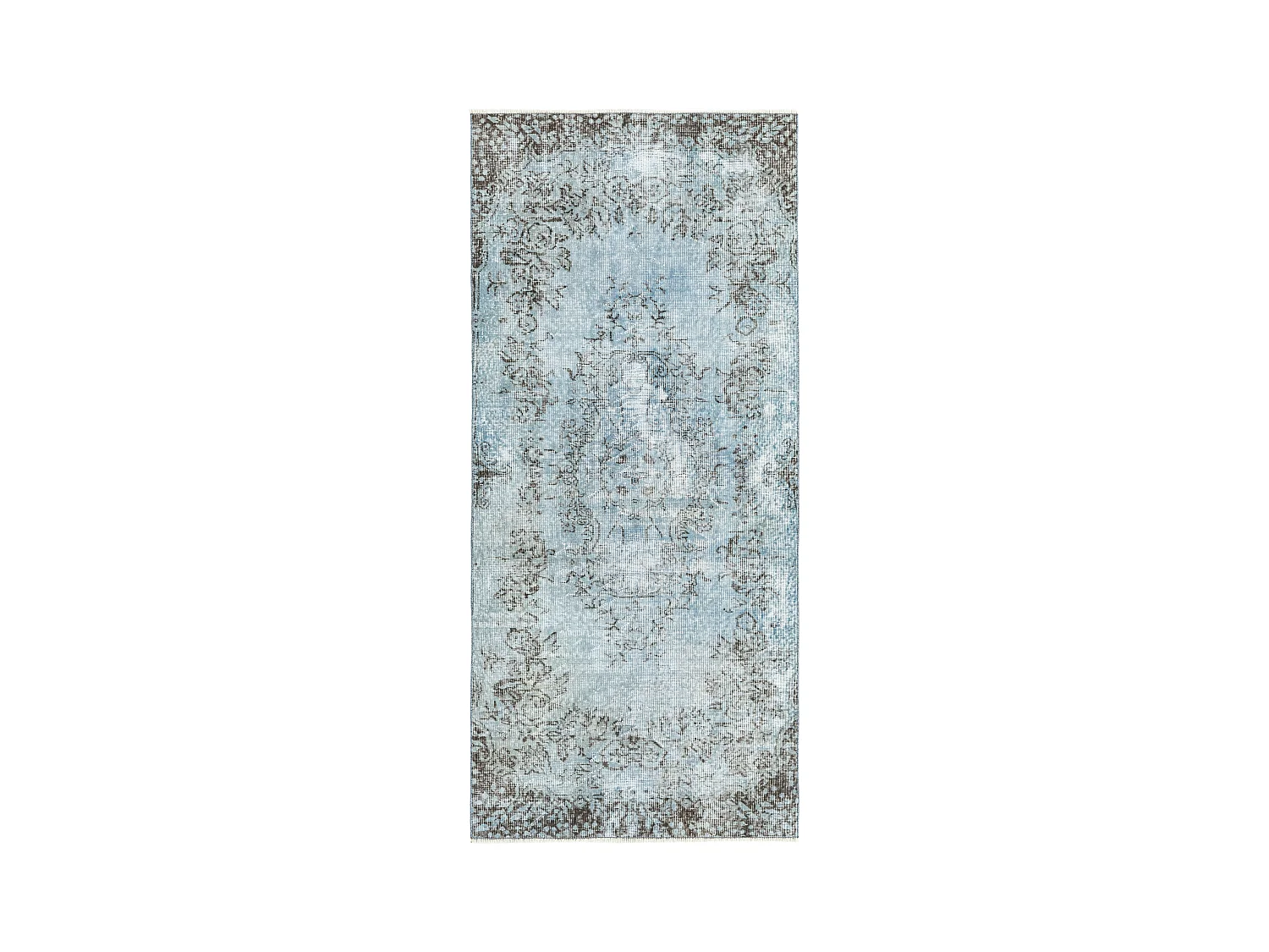 Tapis de laine 99x216 Bleu Ultra Vintage