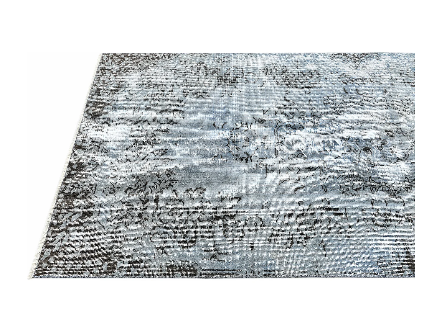 Tapis de laine 99x216 Bleu Ultra Vintage