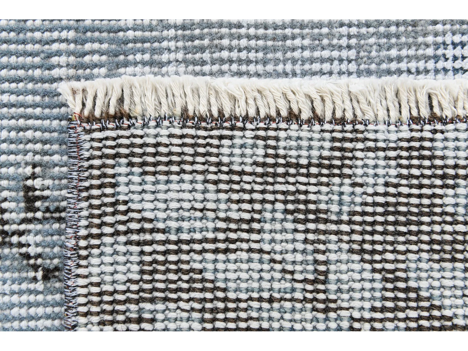 Tapis de laine 99x216 Bleu Ultra Vintage