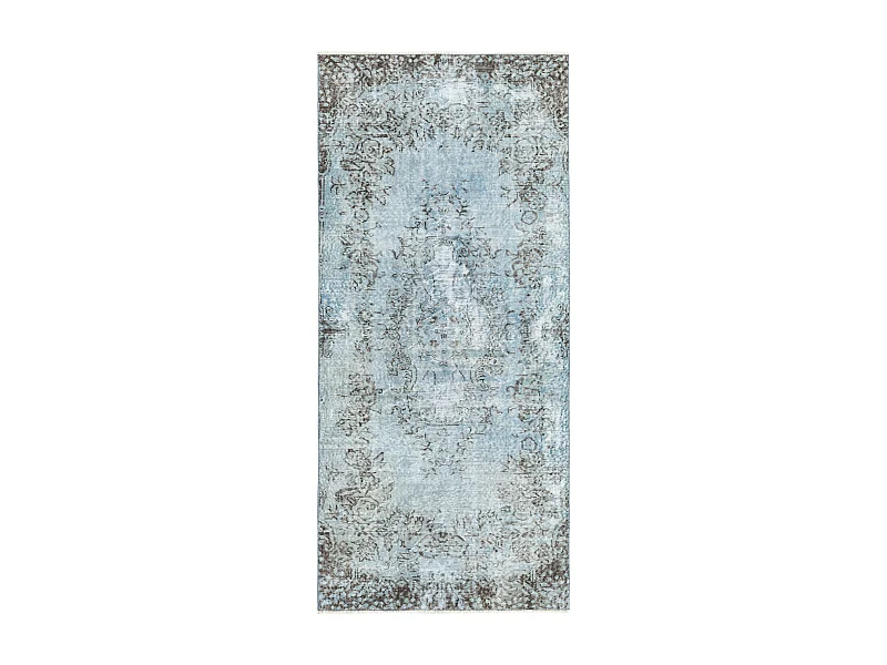 Tapis de laine 99x216 Bleu Ultra Vintage