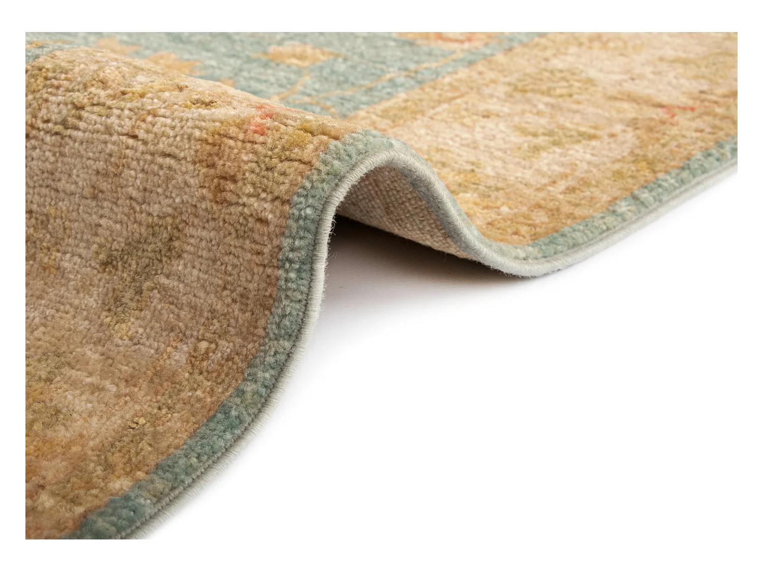 Läufer-Wollteppich 78x447 Beige Kaizar