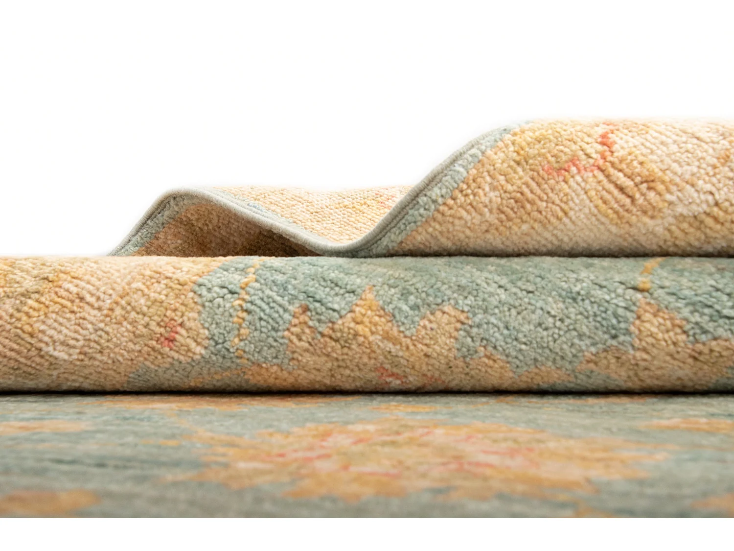 Läufer-Wollteppich 78x447 Beige Kaizar