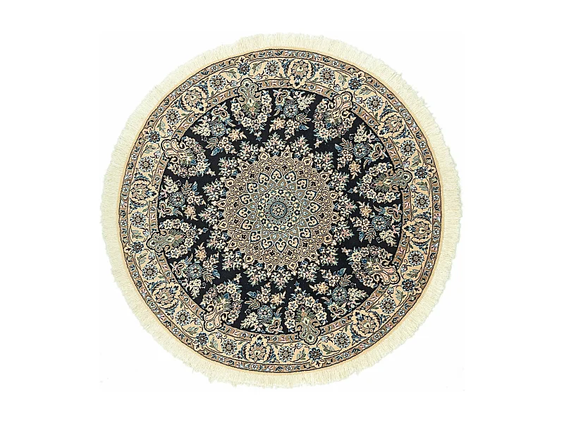 Wollteppich 150x150 Blau Nain