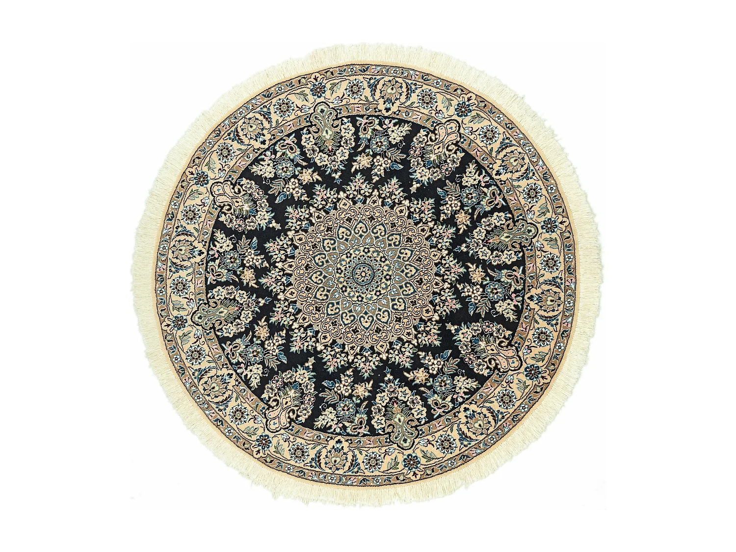 Wollteppich 150x150 Blau Nain