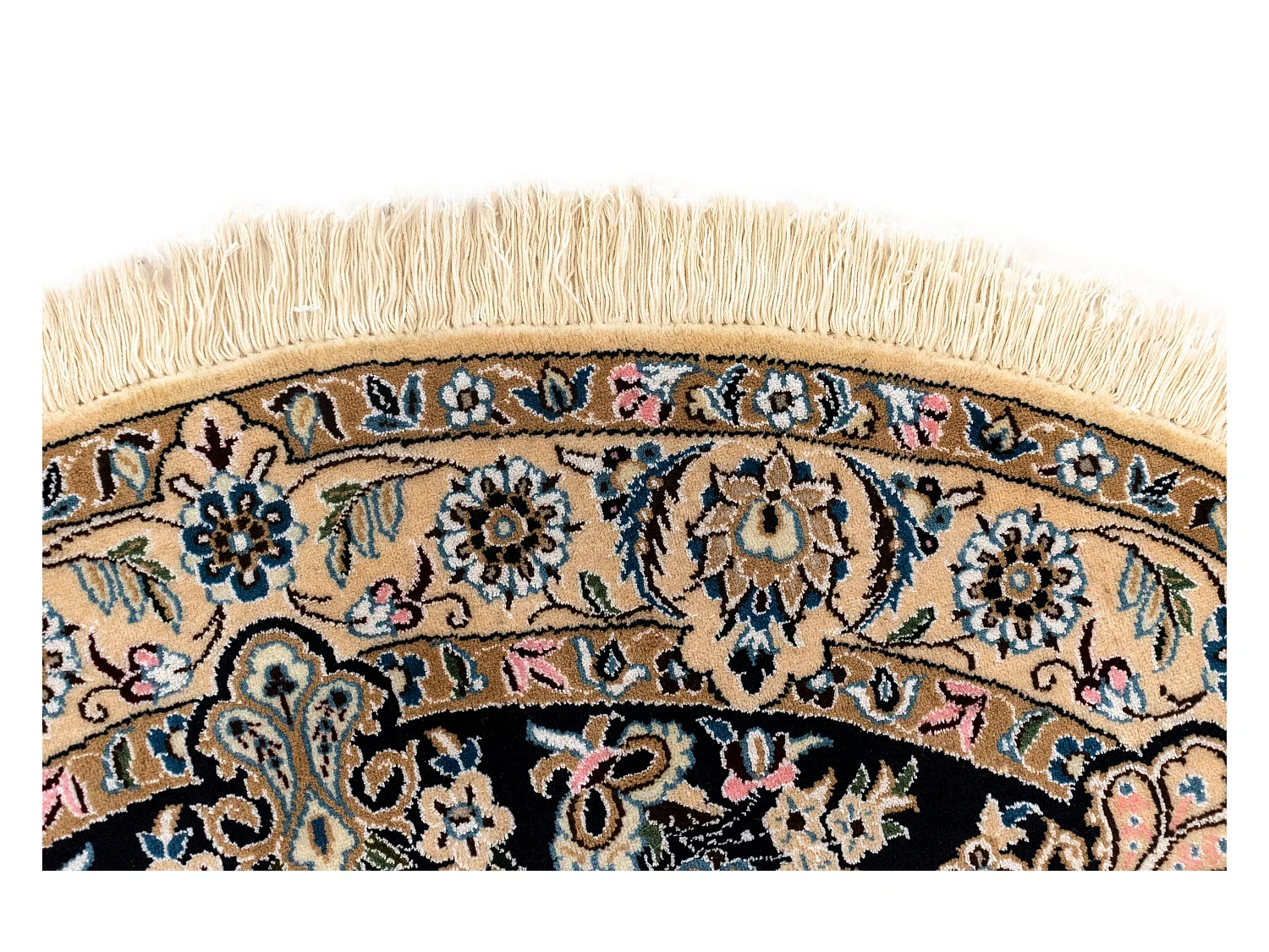 Wollteppich 150x150 Blau Nain