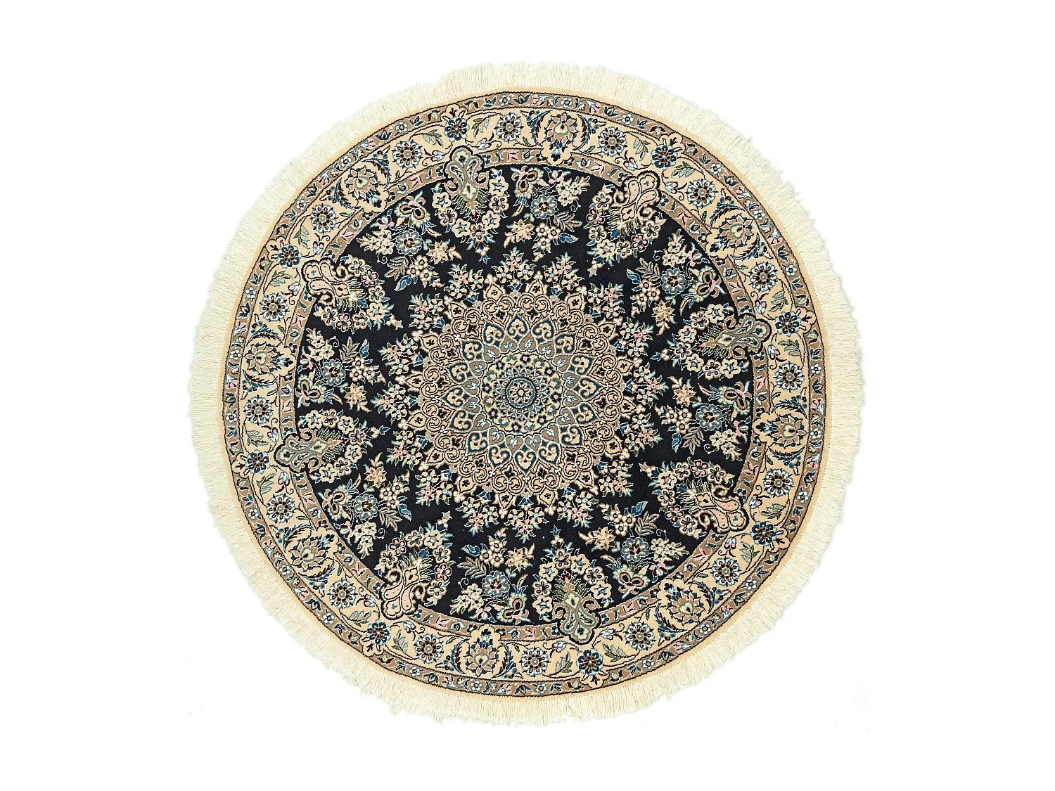 Wollteppich 150x150 Blau Nain