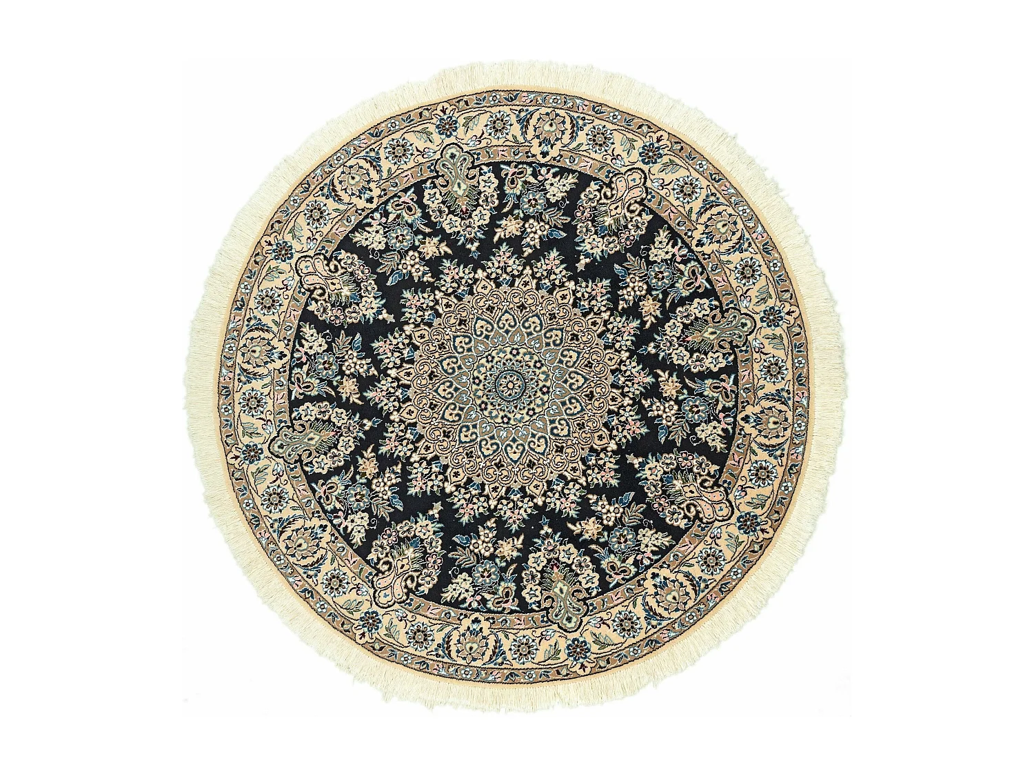 Tapis de laine 150x150 Bleu Nain