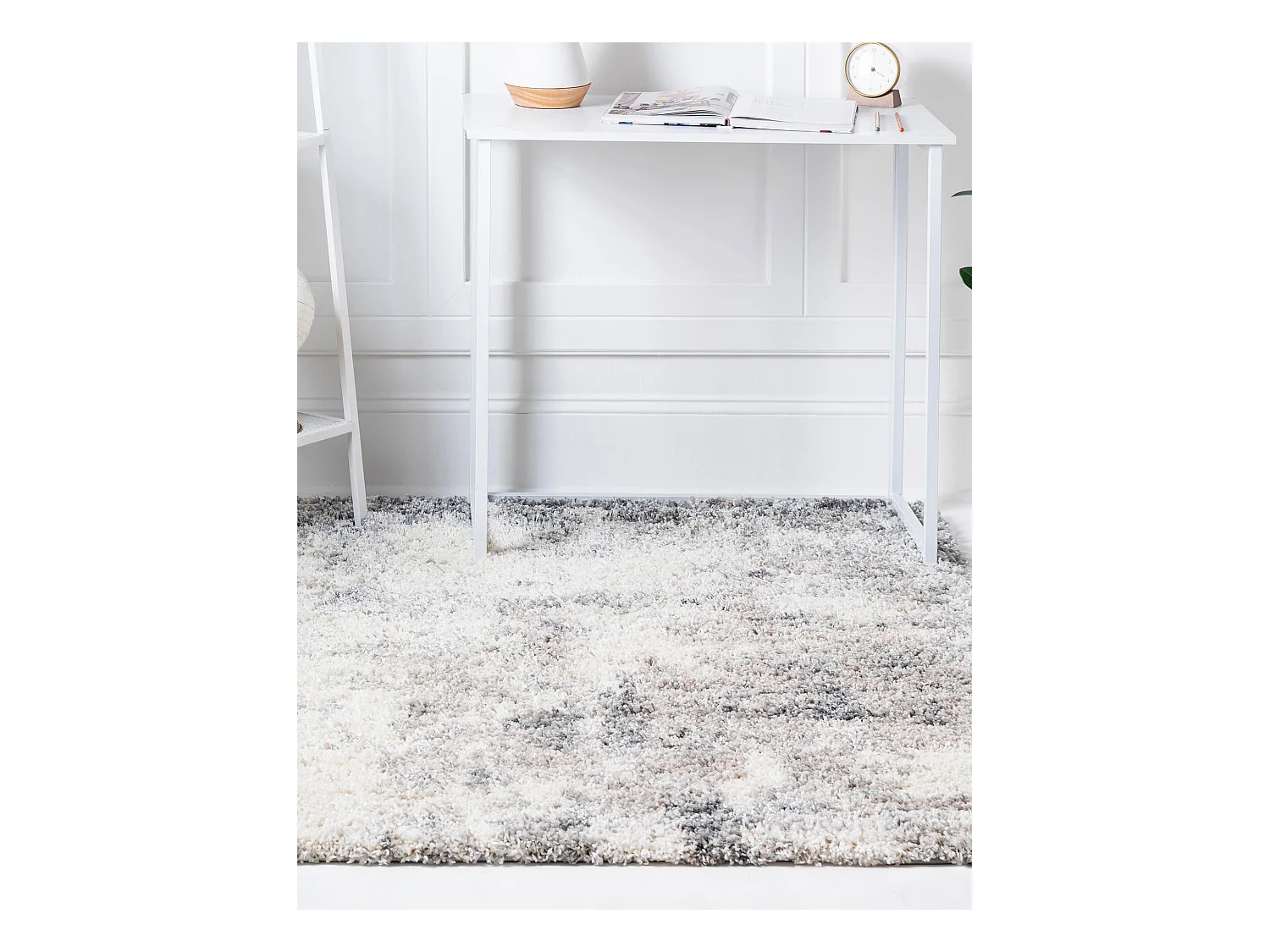 Hoogpolig tapijt 240x240 Beige - Grijs Lachen Haze