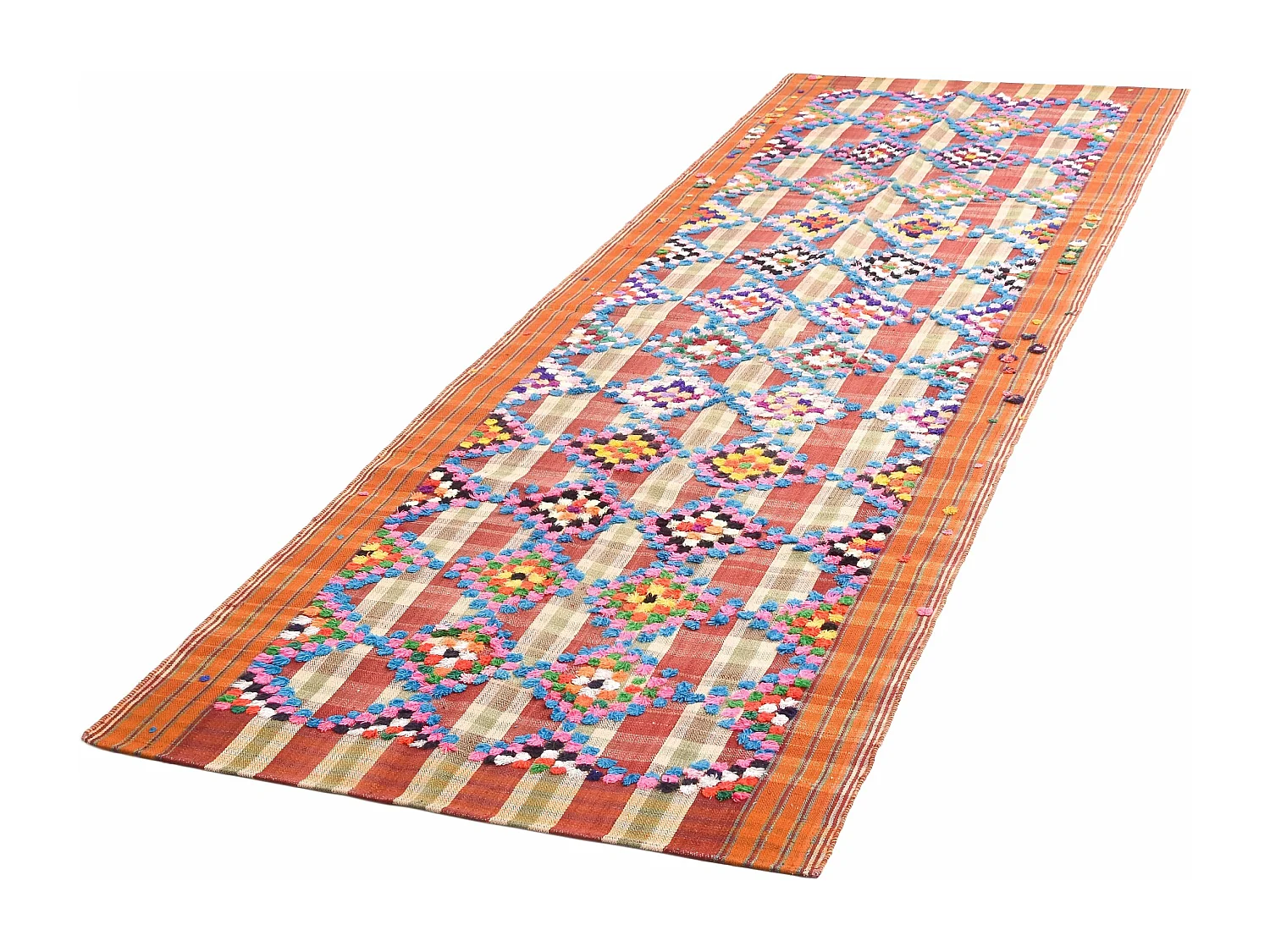 Wollteppich 125x368 Orange Jajim