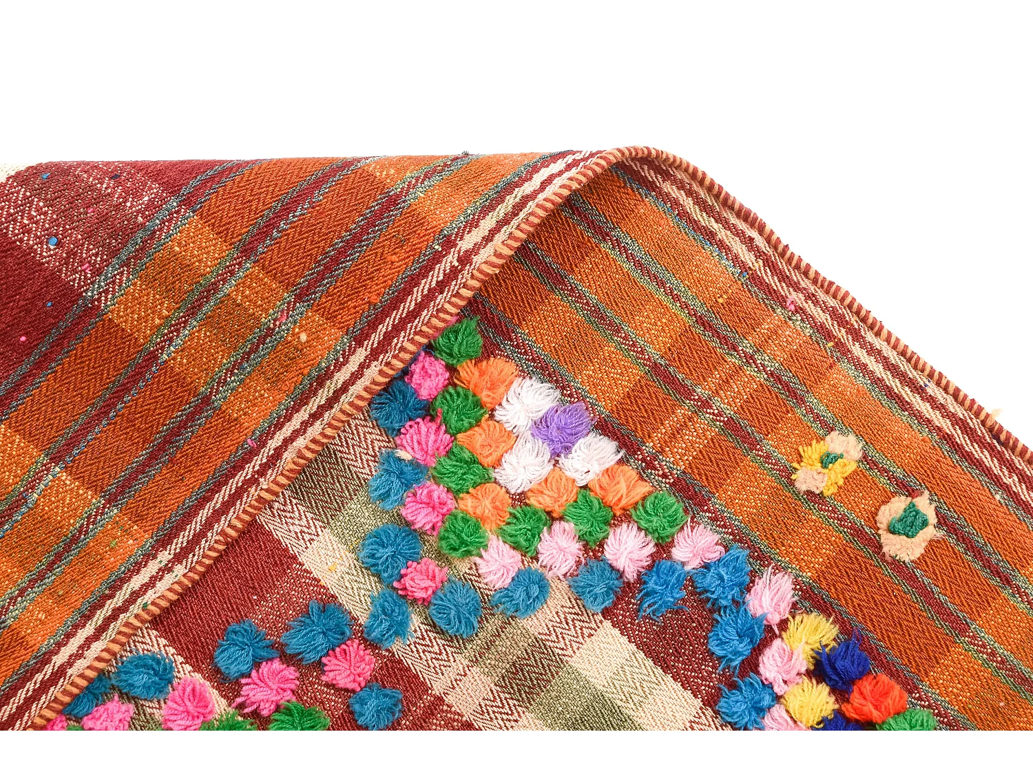 Tapis de laine 125x368 orange Jajim