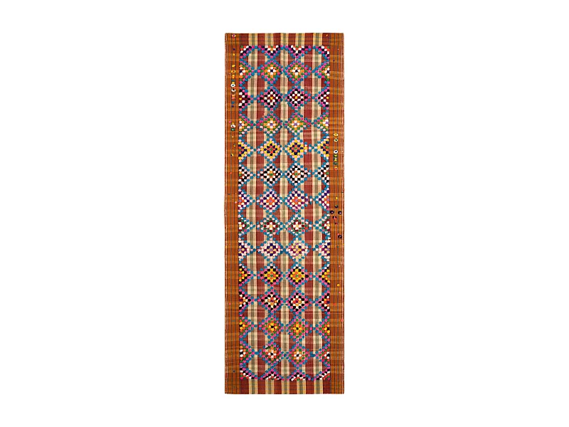 Tapis de laine 125x368 orange Jajim