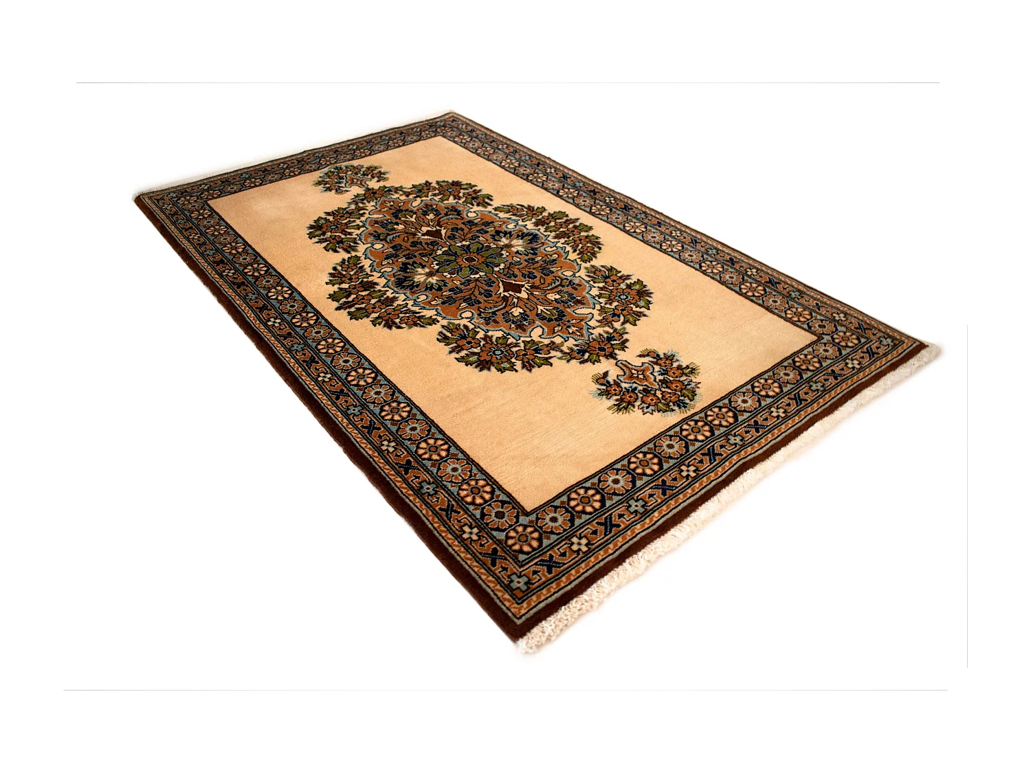 Tapis de laine 75x118 beige Ghom