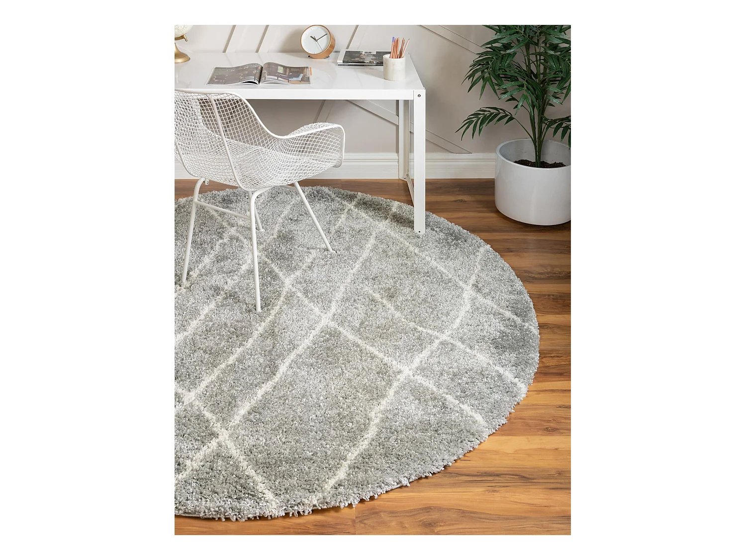 Tapis shaggy 240x240 gris Lachen Fence