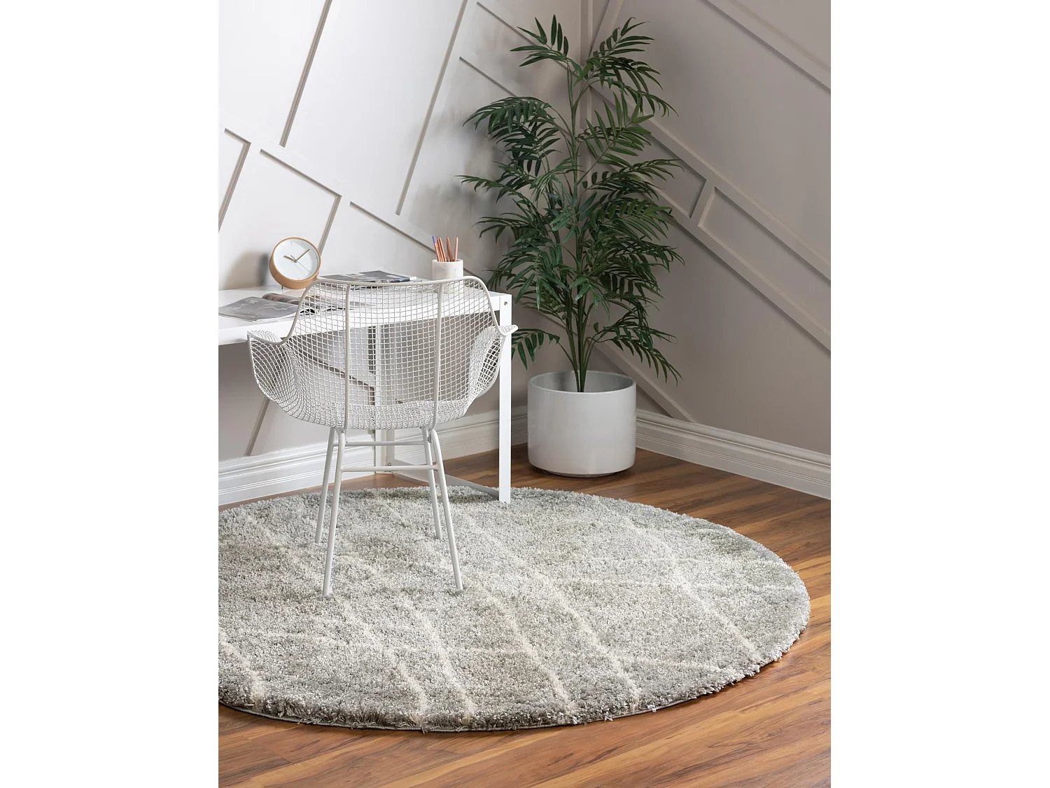 Tapis shaggy 240x240 gris Lachen Fence