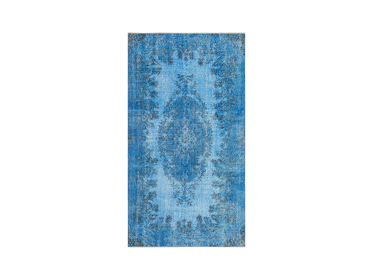 Tapis de laine 142x264 Bleu Ultra Vintage