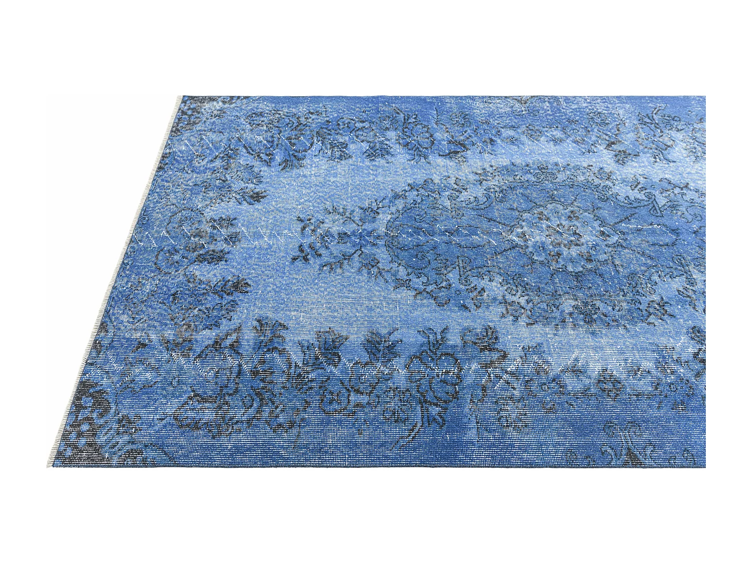 Tapis de laine 142x264 Bleu Ultra Vintage