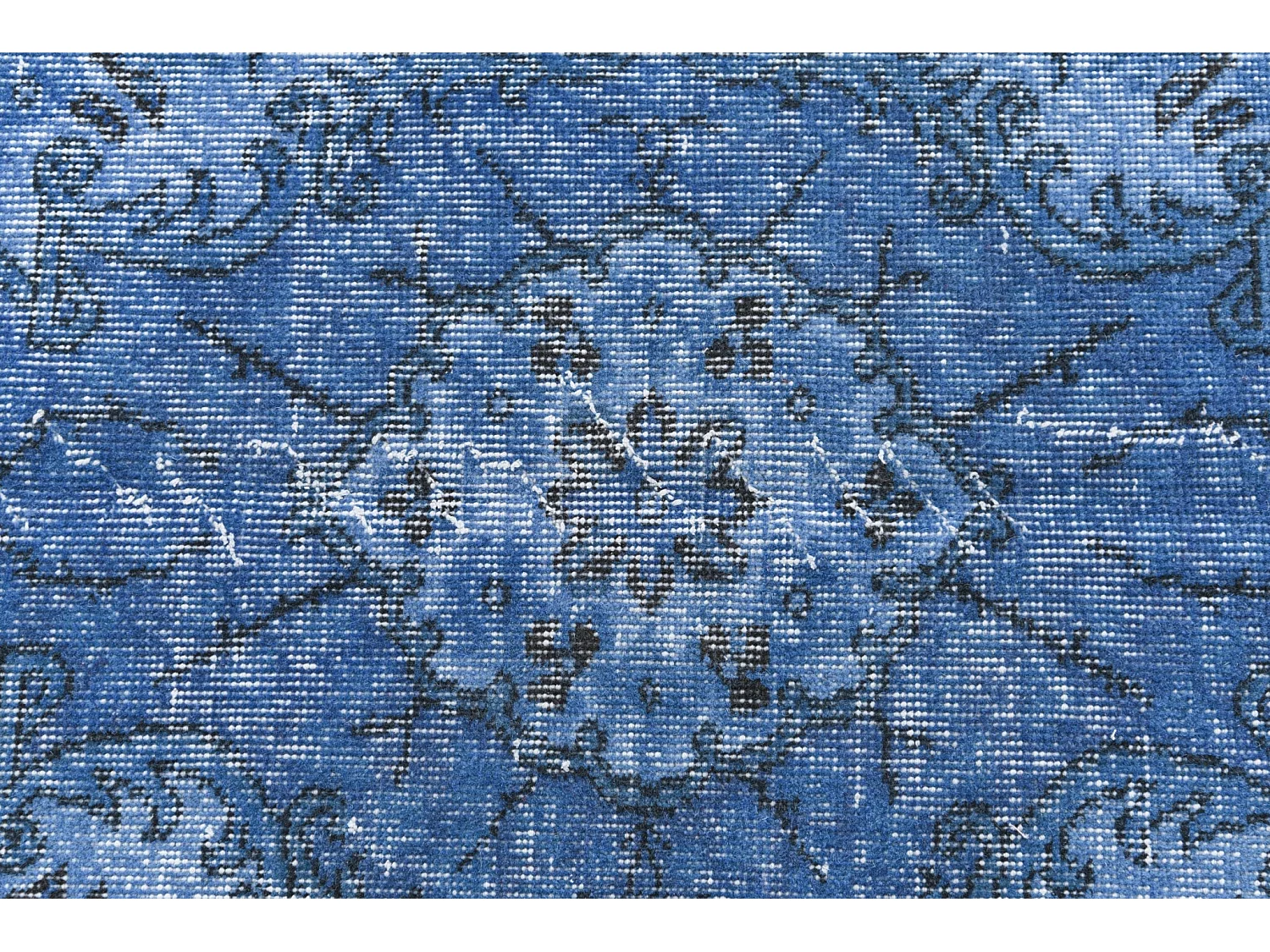 Tapis de laine 142x264 Bleu Ultra Vintage