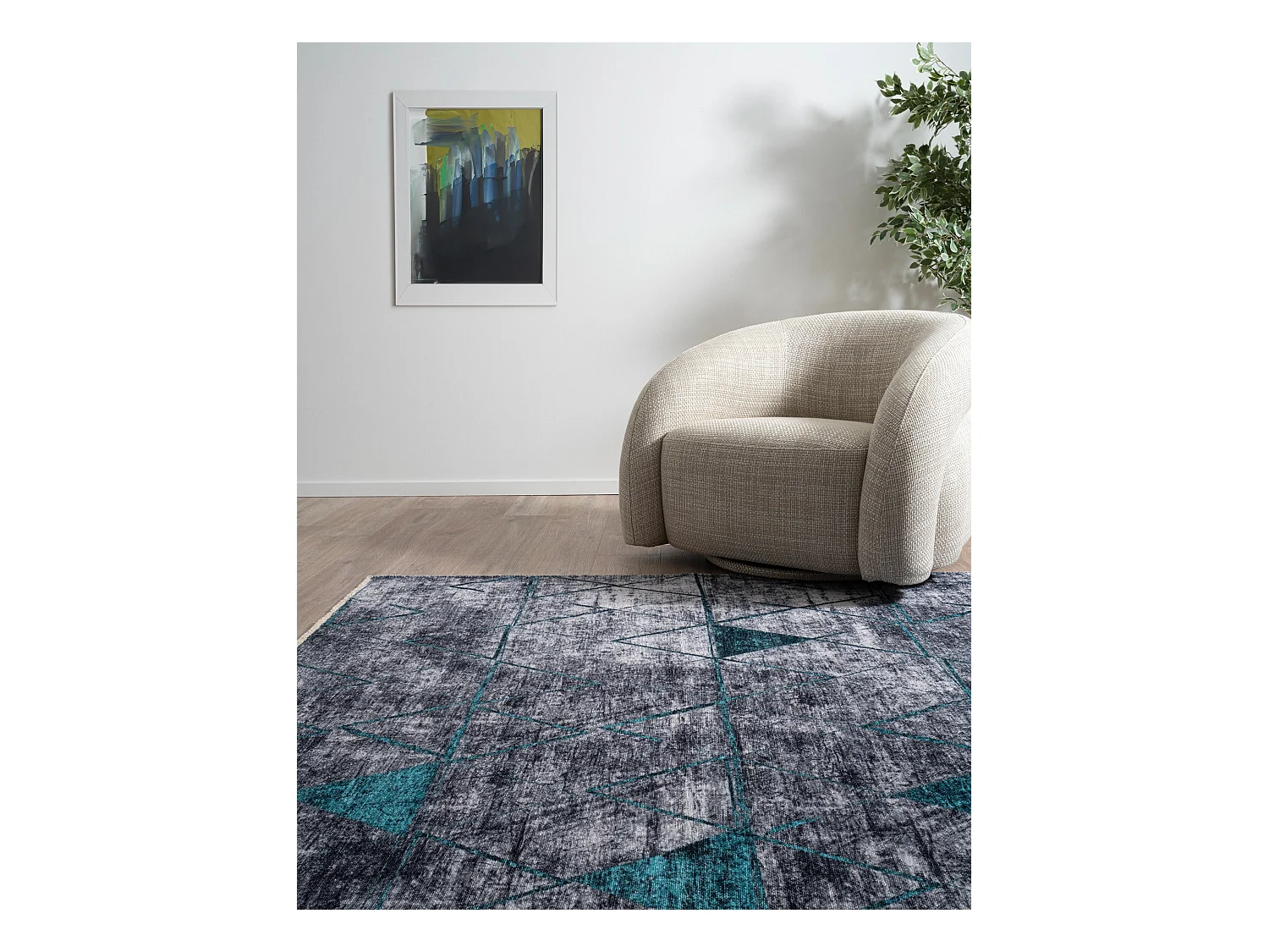 Tapis 160x245 turquoise Kriens Heru
