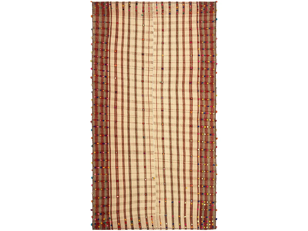 Tapis de laine 140x264 beige Jajim