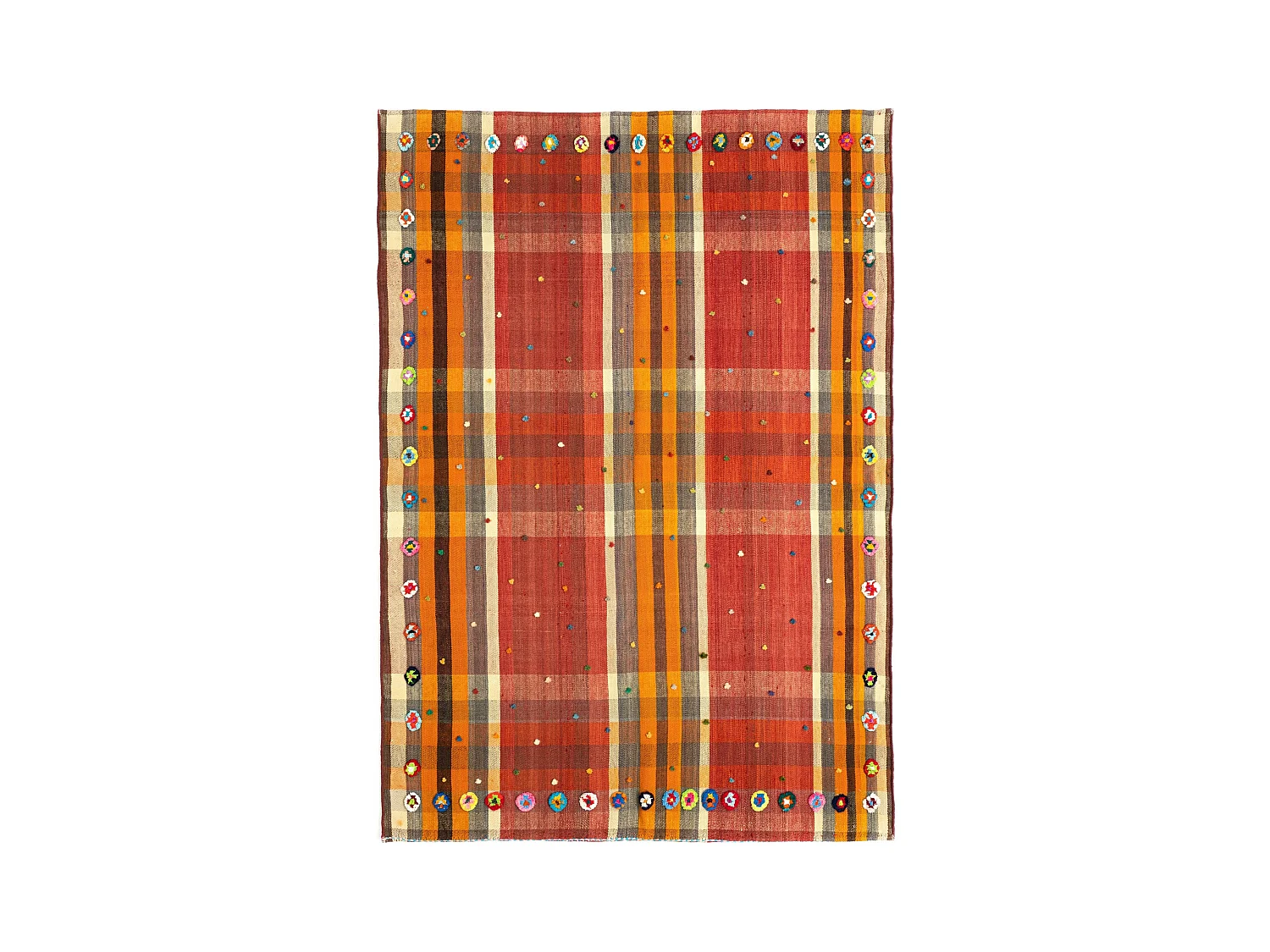 Tapis de laine 148x215 rouge Jajim