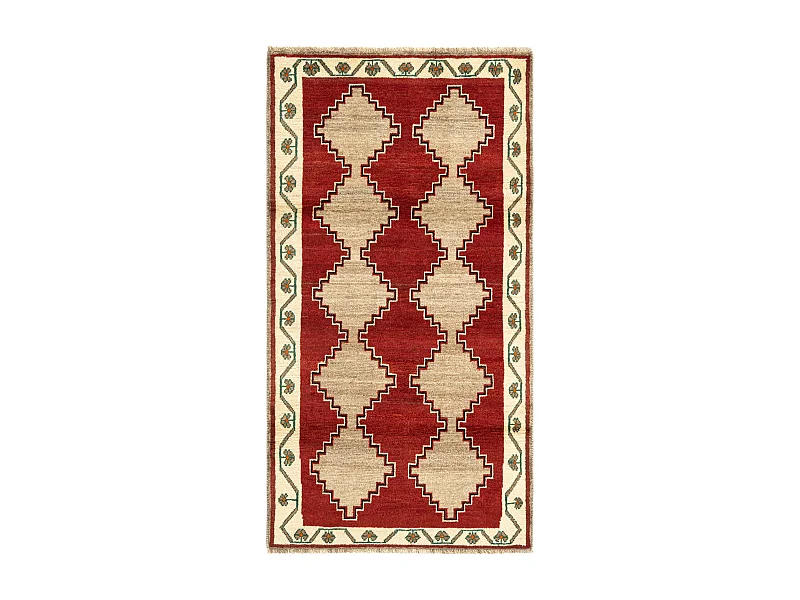 Tappeto in lana 92x178 rosso Gabbeh