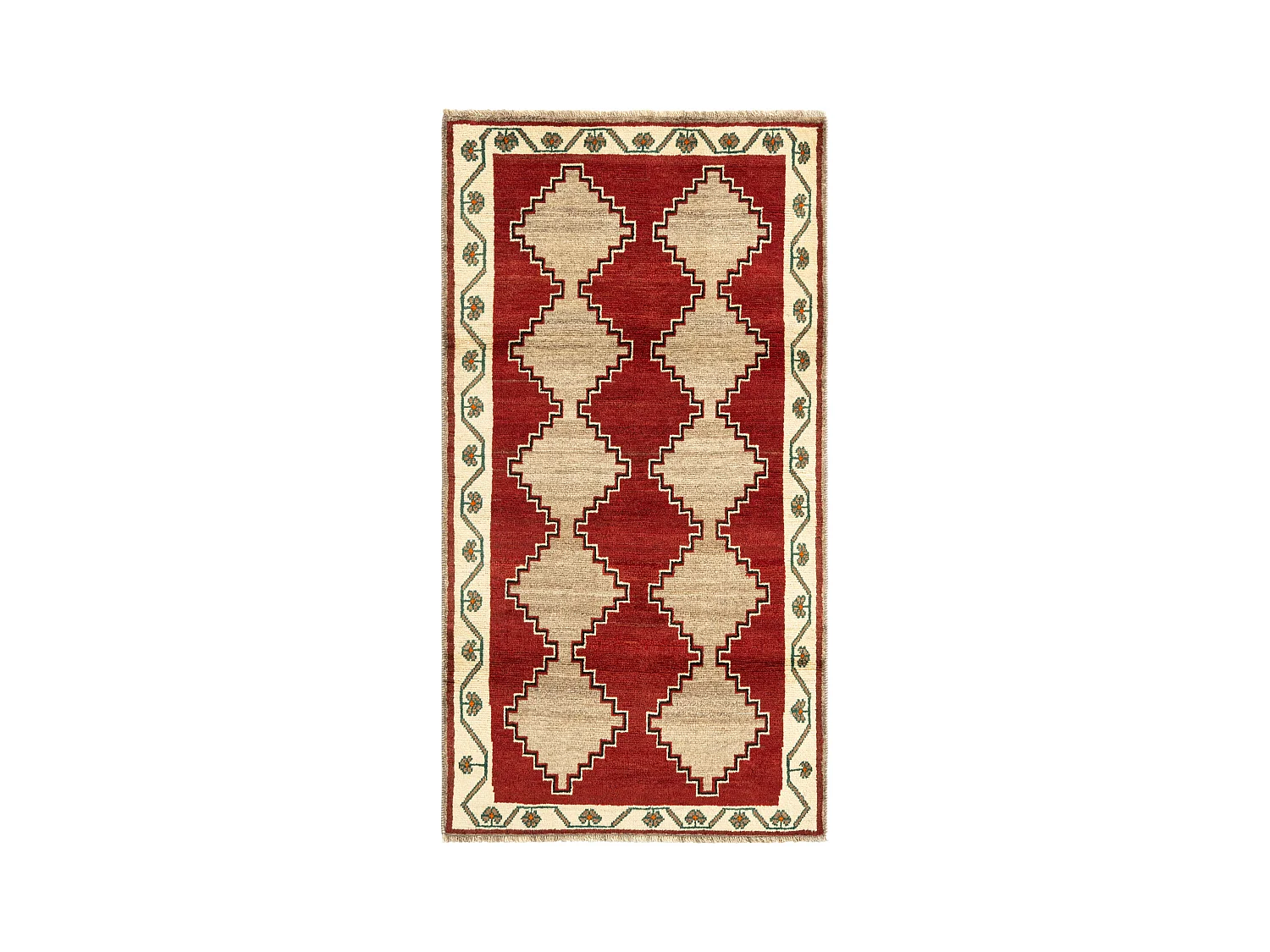 Tappeto in lana 92x178 rosso Gabbeh
