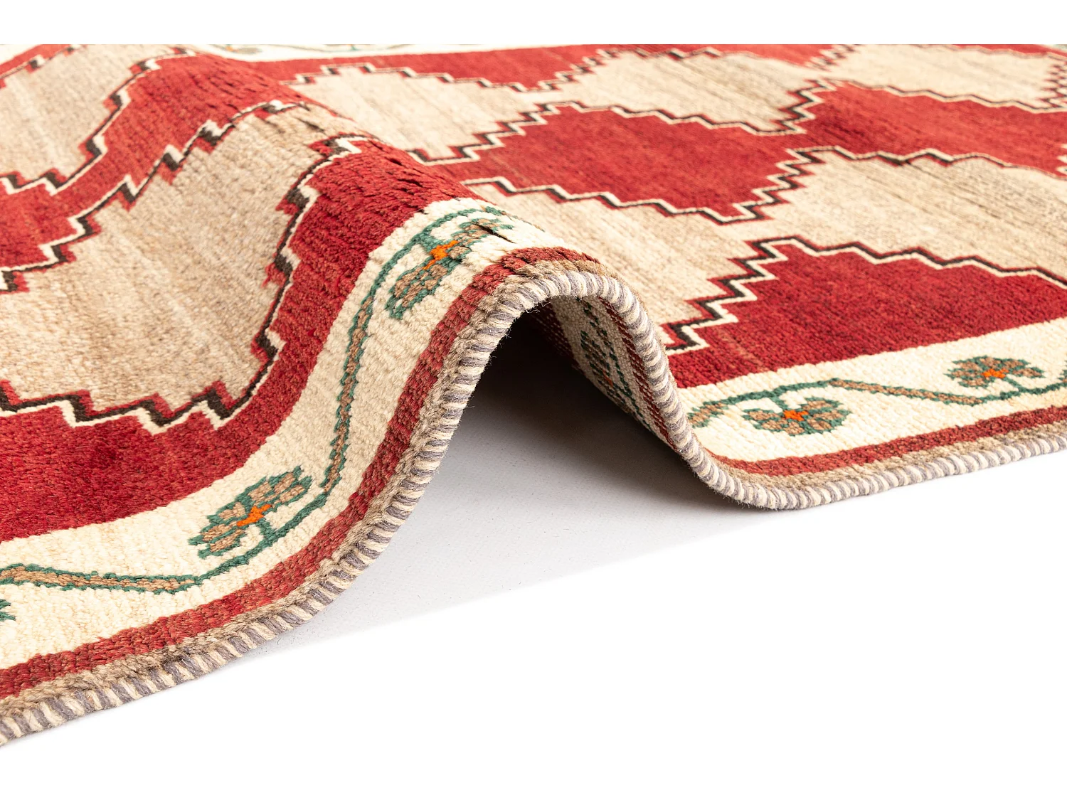 Tapis de laine 92x178 rouge Gabbeh