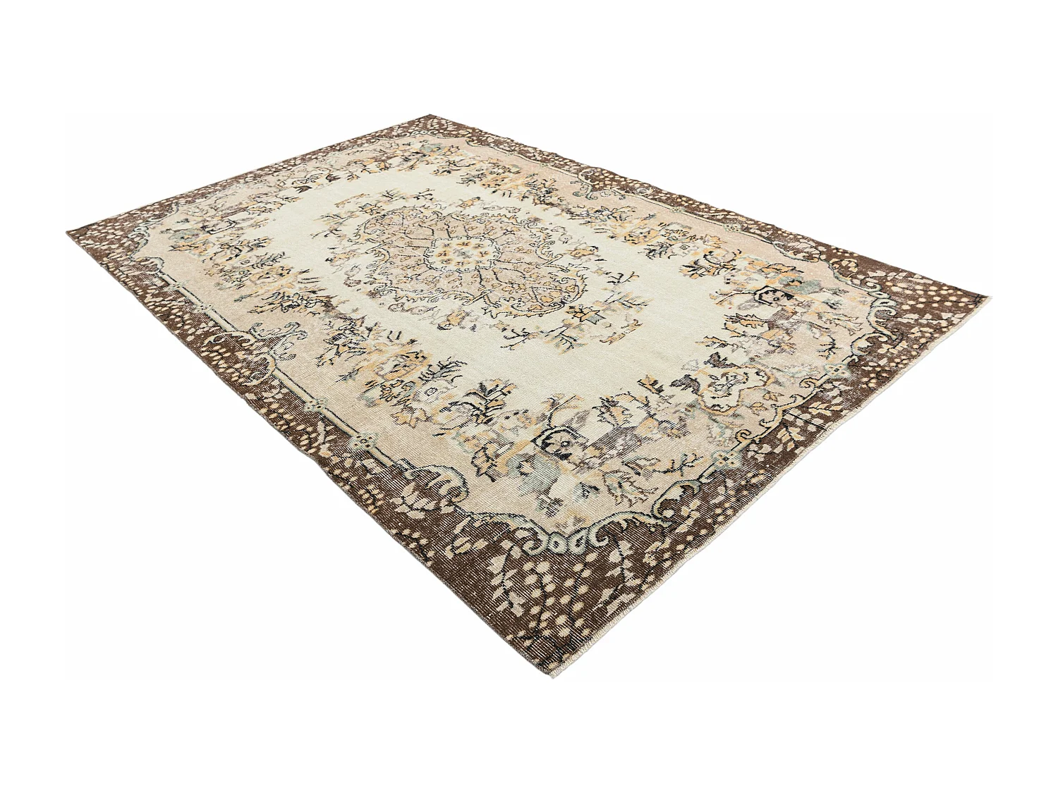 Wollteppich 188x279 Beige Ultra Vintage