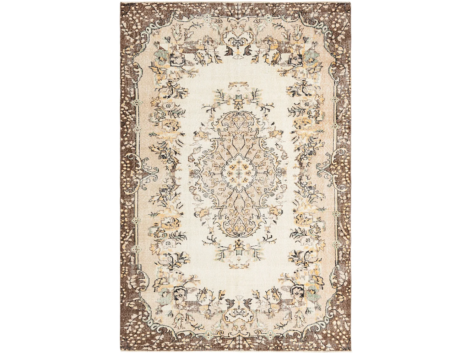 Wollteppich 188x279 Beige Ultra Vintage