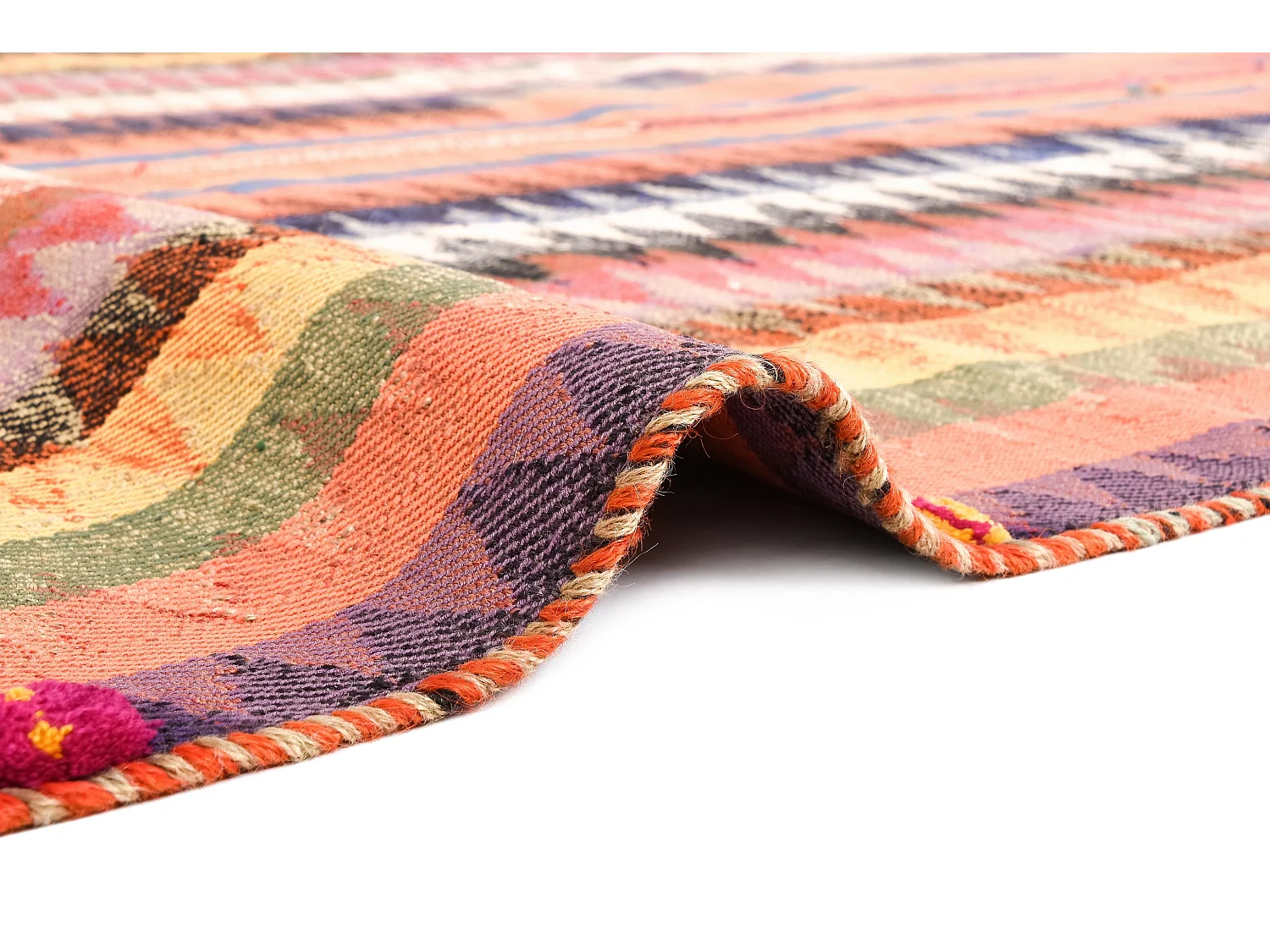 Tapis de laine 141x204 orange Jajim