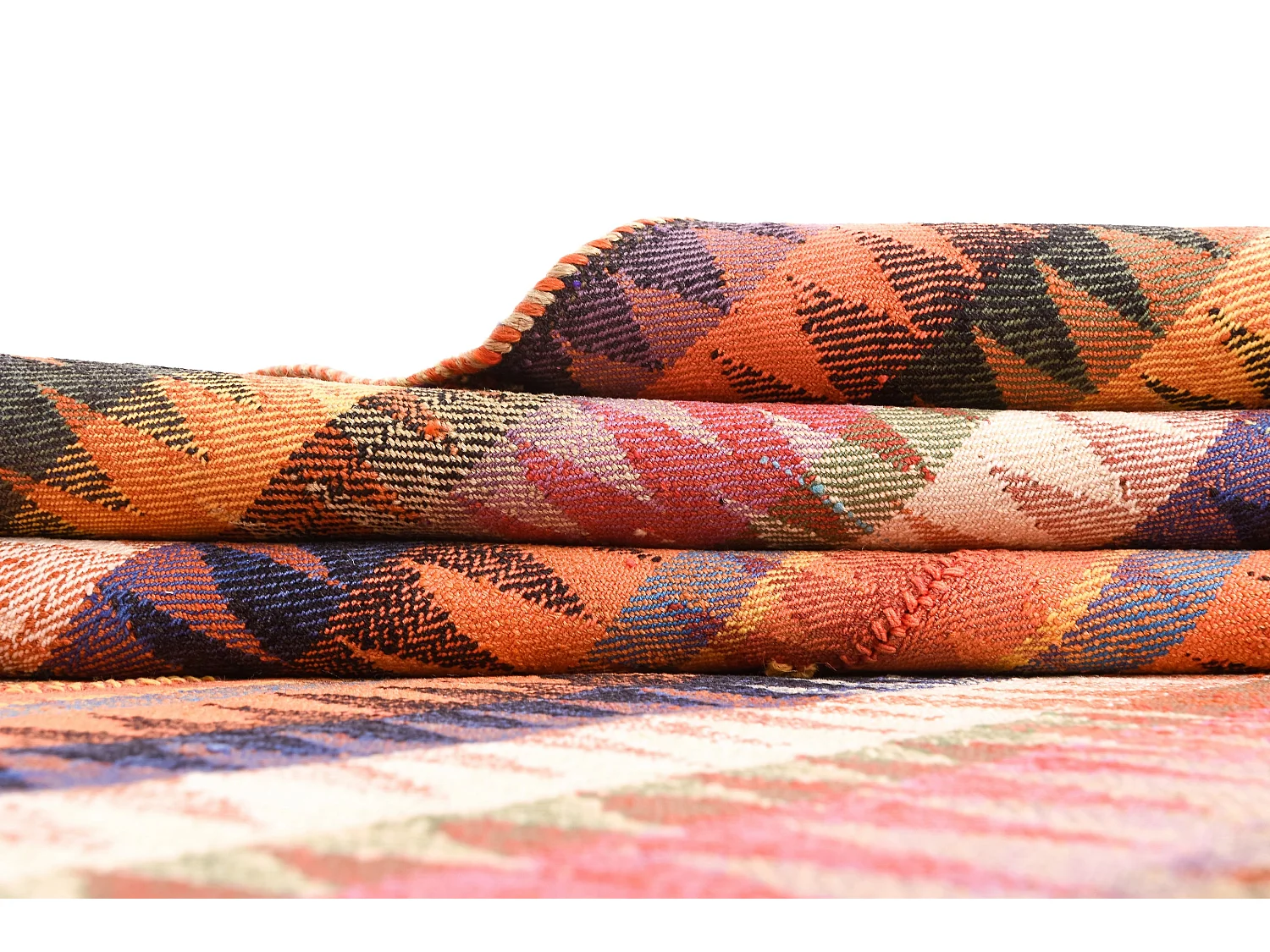 Tapis de laine 141x204 orange Jajim