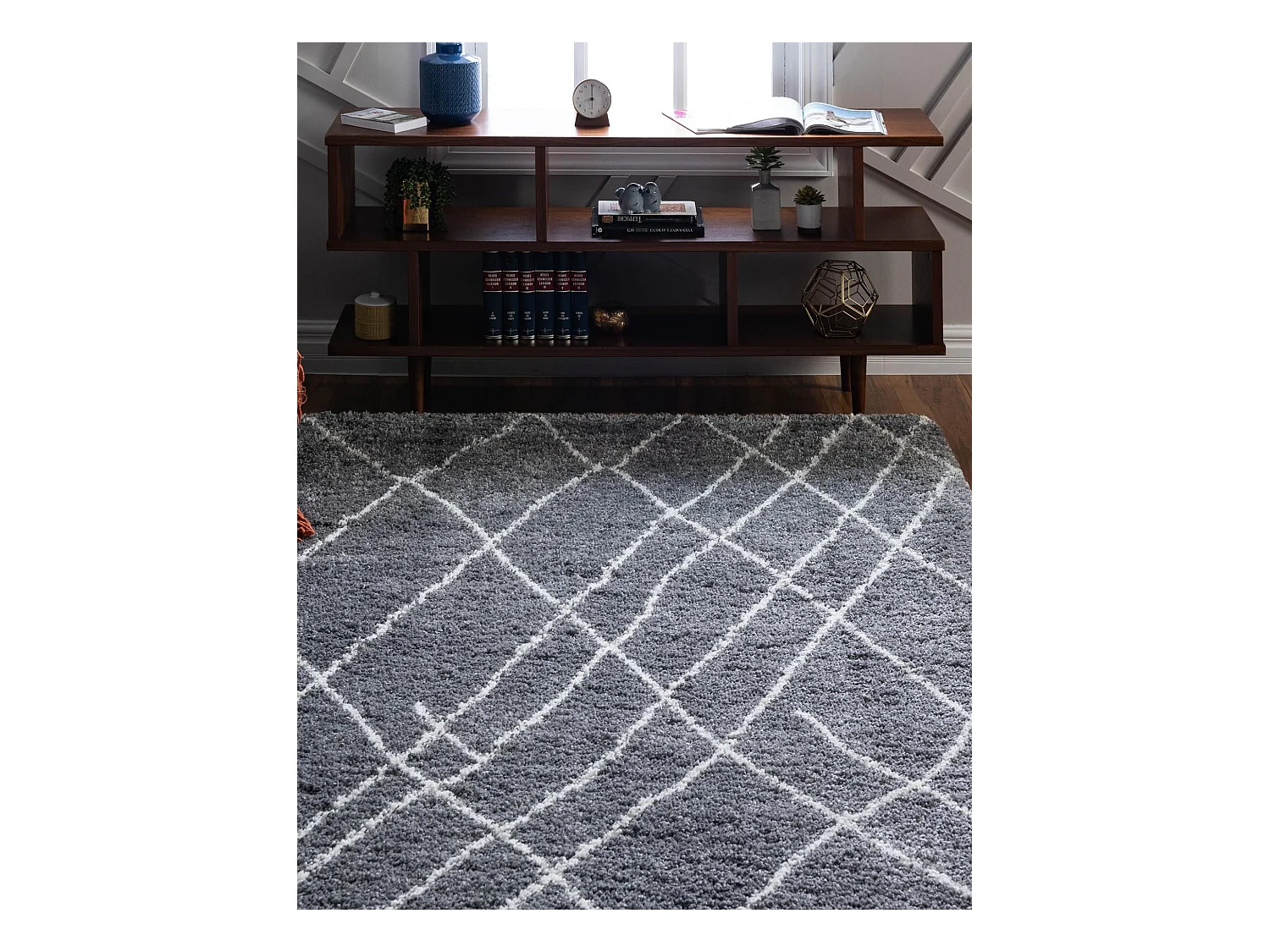 Tapis shaggy 160x245 gris pierre Lachen Fence