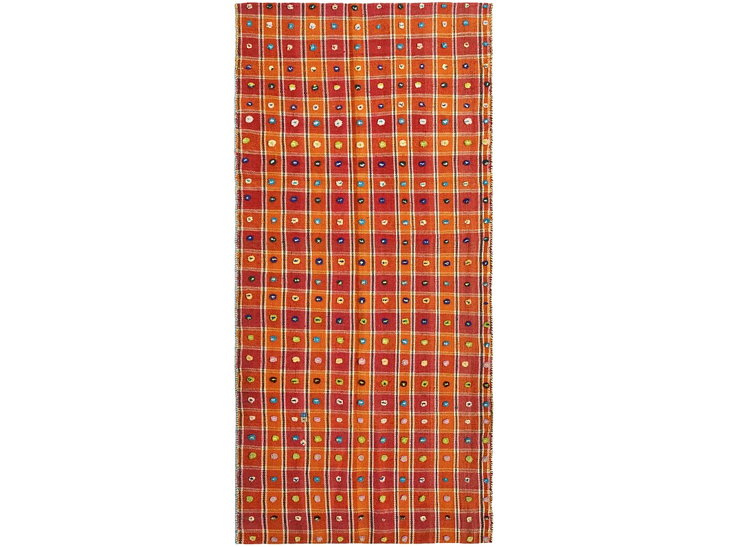 Tapis de laine 128x272 orange Jajim