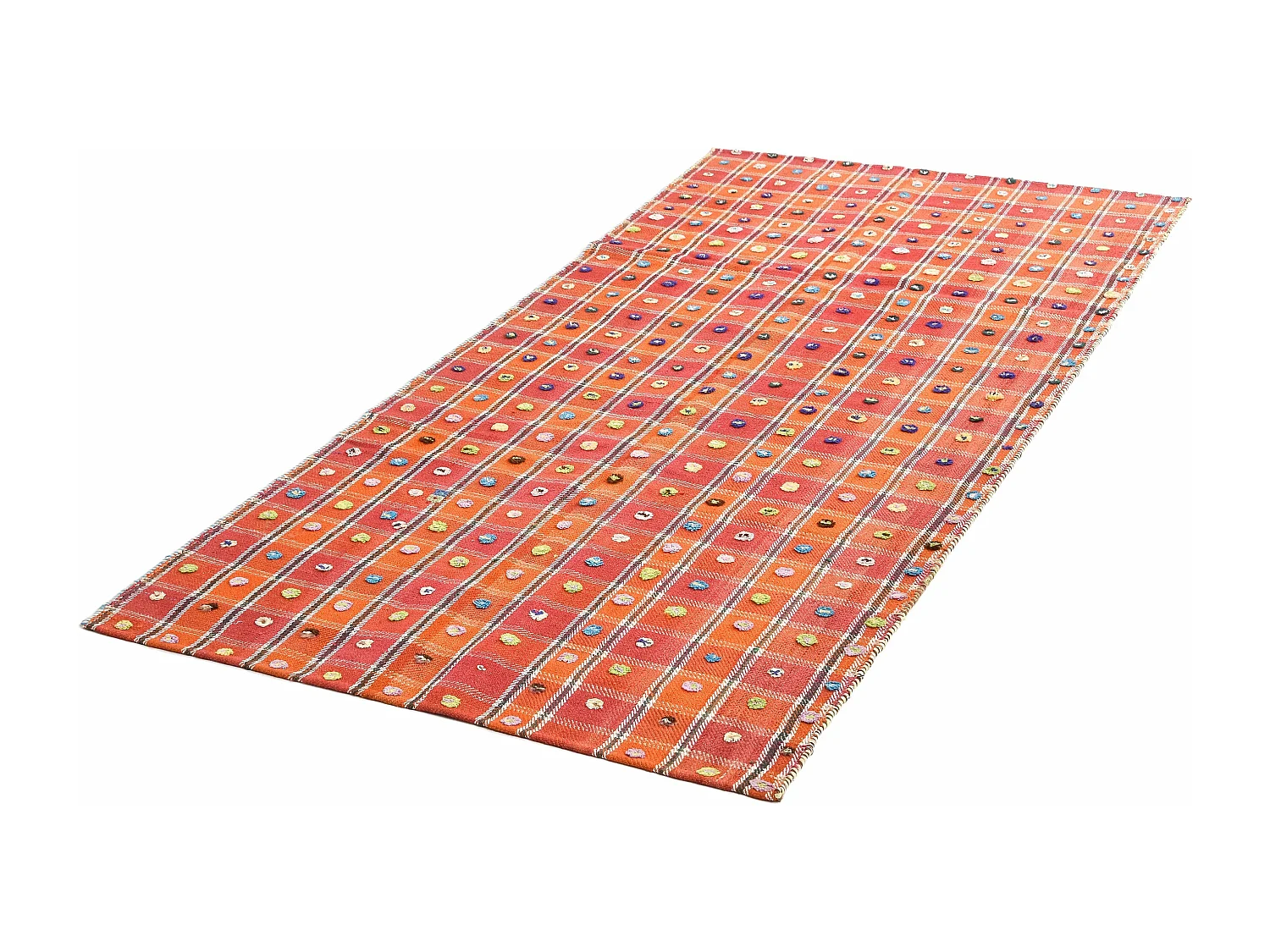Tapis de laine 128x272 orange Jajim