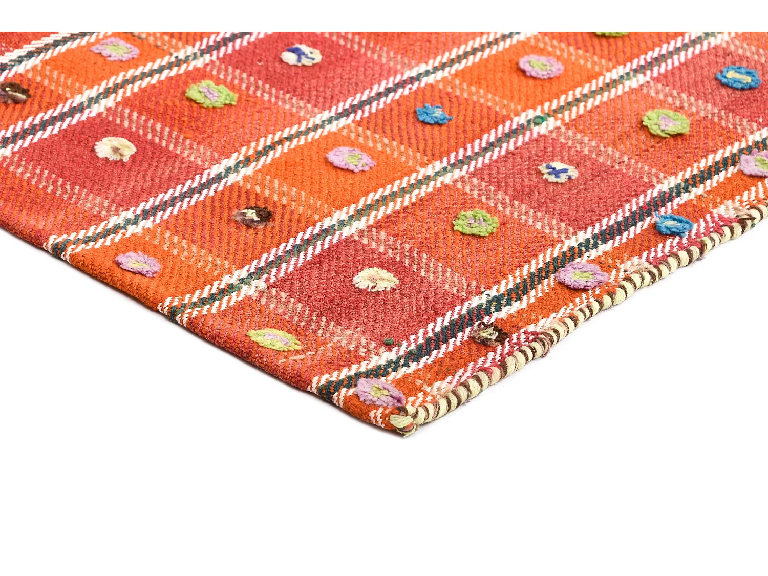 Tapis de laine 128x272 orange Jajim