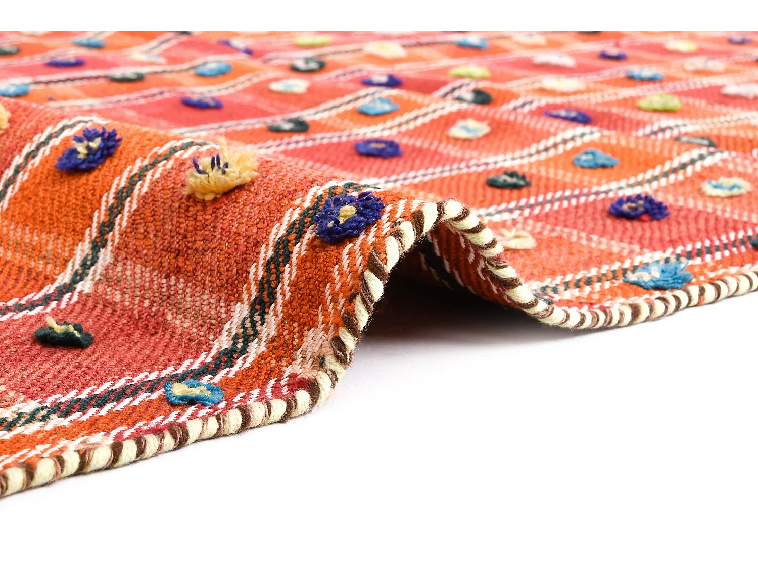 Tapis de laine 128x272 orange Jajim