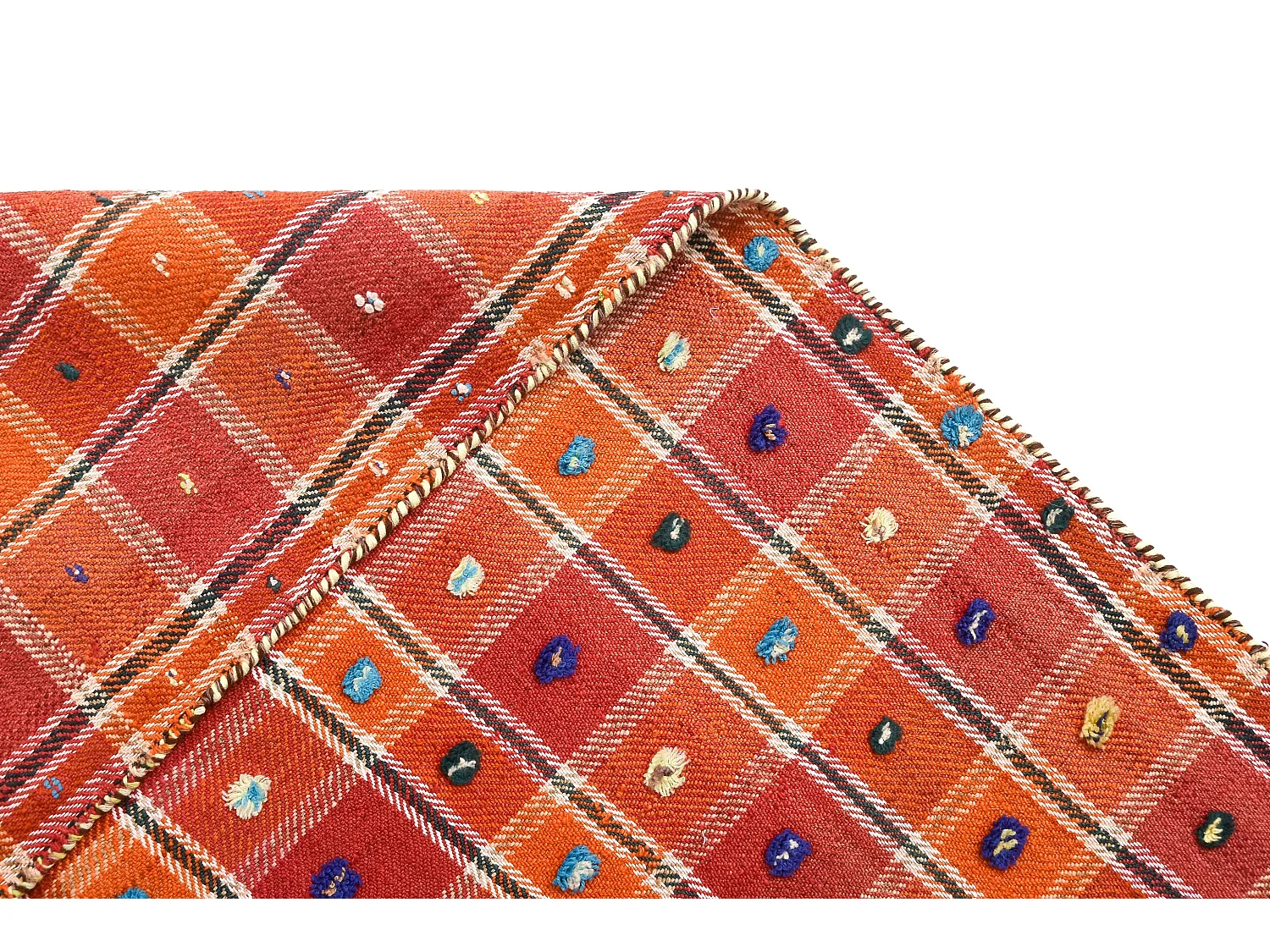 Tapis de laine 128x272 orange Jajim