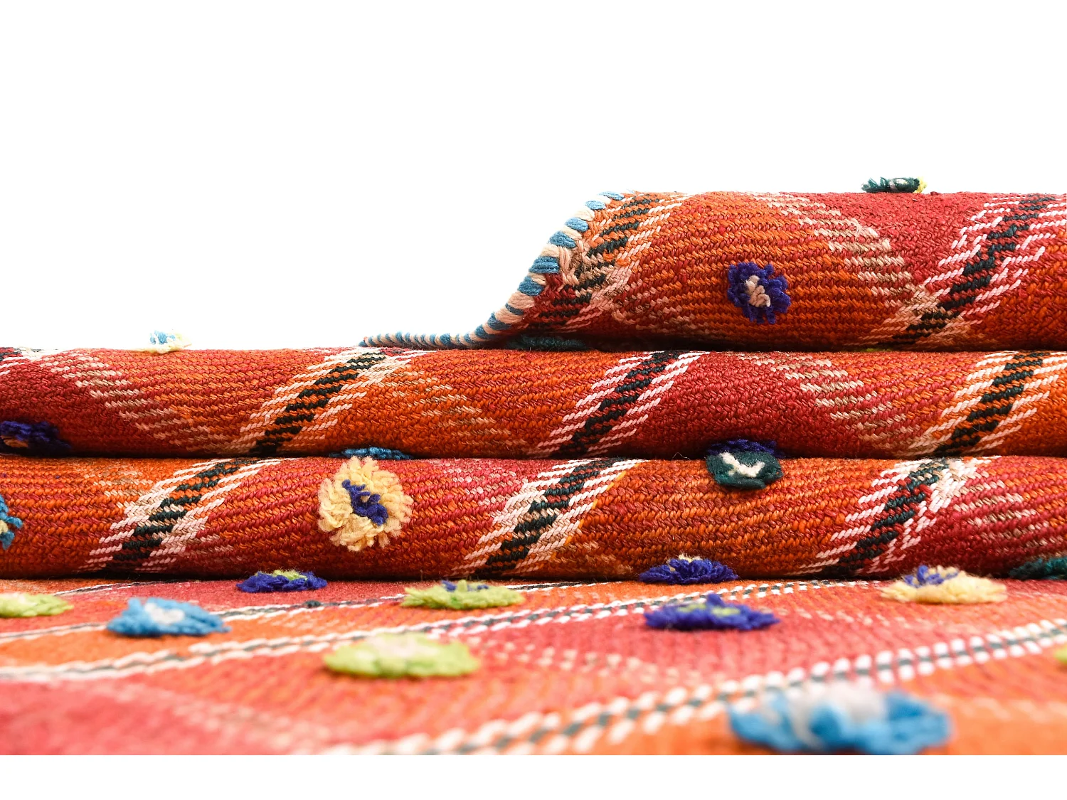 Tapis de laine 128x272 orange Jajim