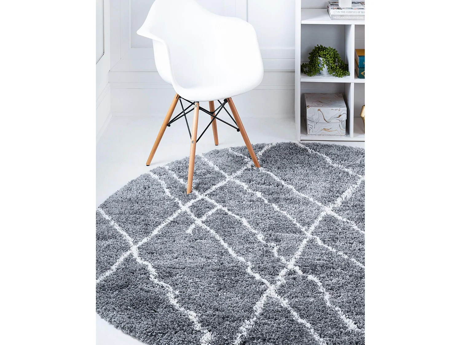 Tapis shaggy 240x240 gris pierre Lachen Fence