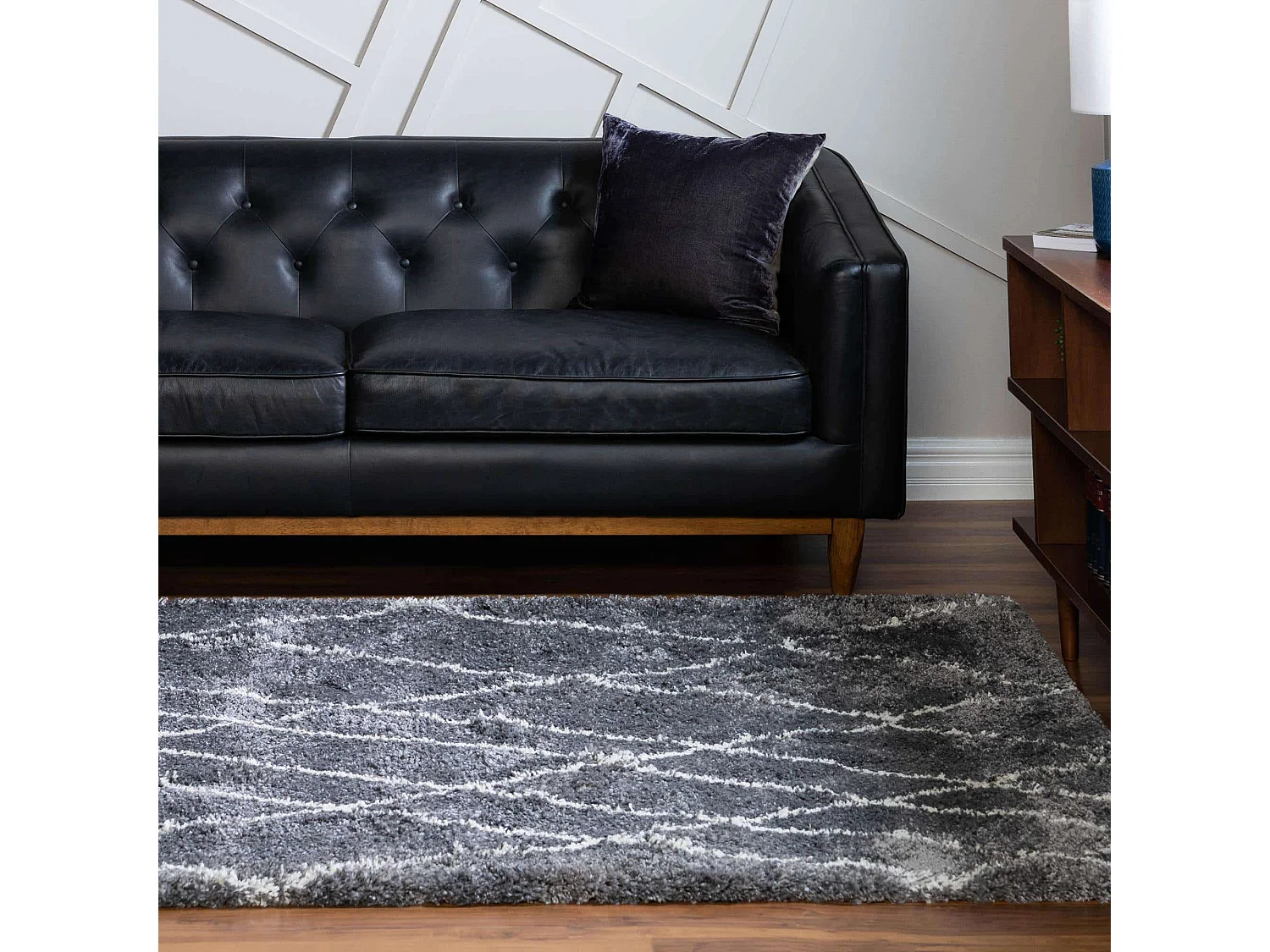 Tapis shaggy 240x240 gris pierre Lachen Fence